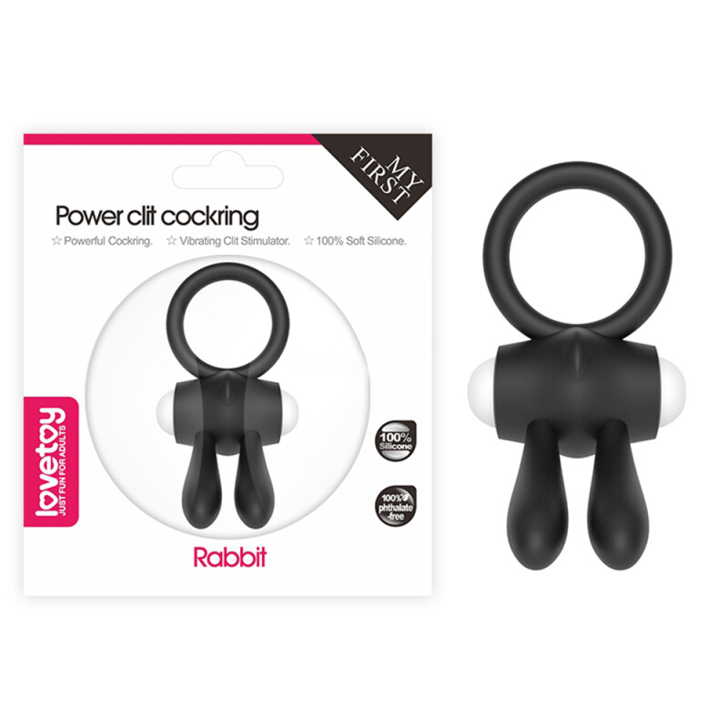 Ерекційне вібро кільце на пеніс Lovetoy Power Clit Cockring, чорне