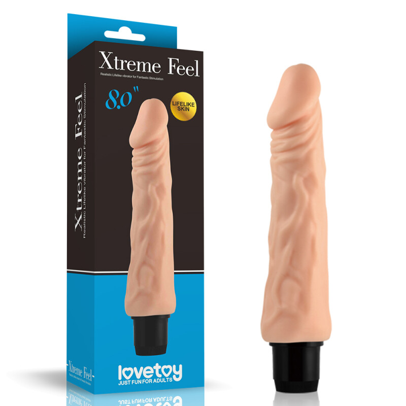 Вібратор реалістичний LoveToy бежевий, 20 х 4 см - Зображення 3