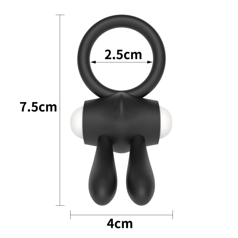 Ерекційне вібро кільце на пеніс Lovetoy Power Clit Cockring, чорне - Изображение 2