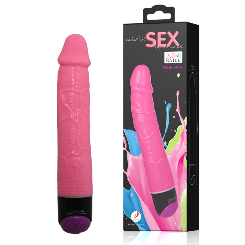 Вібратор реалістичний мультишвидкісний Jelly Vibe, рожевий, 23.3 см х 3.3 см