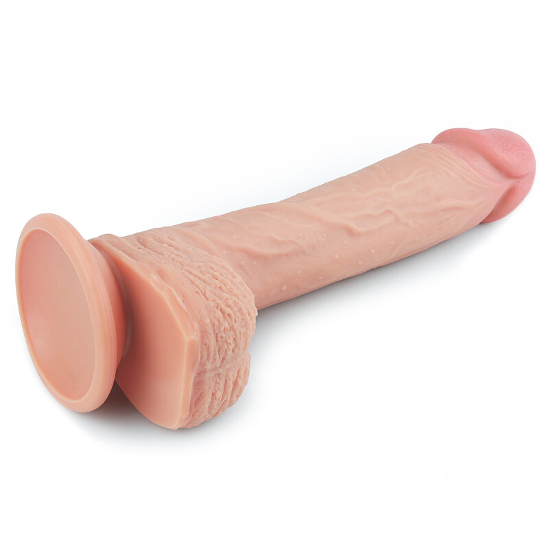 Фалоімітатор на присосці, рідкий силікон, Love Toy, 22 см - Изображение 1