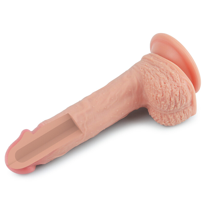 Фалоімітатор на присосці, рідкий силікон, Love Toy, 22 см - Изображение 6