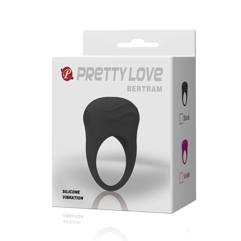 Ерекційне віброкільце Pretty Love Bertram силіконове, чорне, 4.7 х 5.1 см - Изображение 8