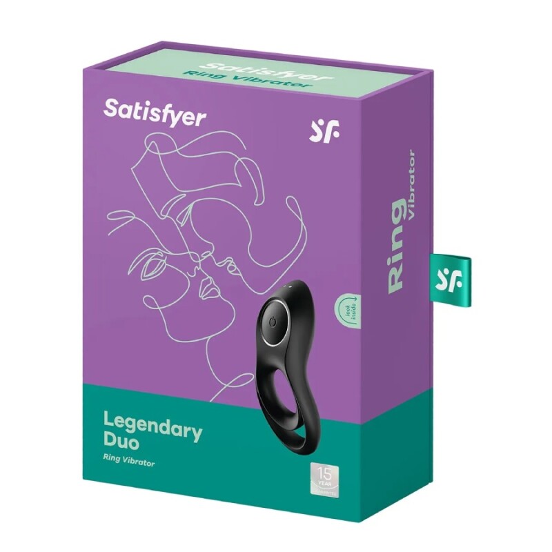 Ерекційне віброкільце Satisfyer Legendary Duo подвійне, чорне, 11.1 х 5 см - Изображение 1