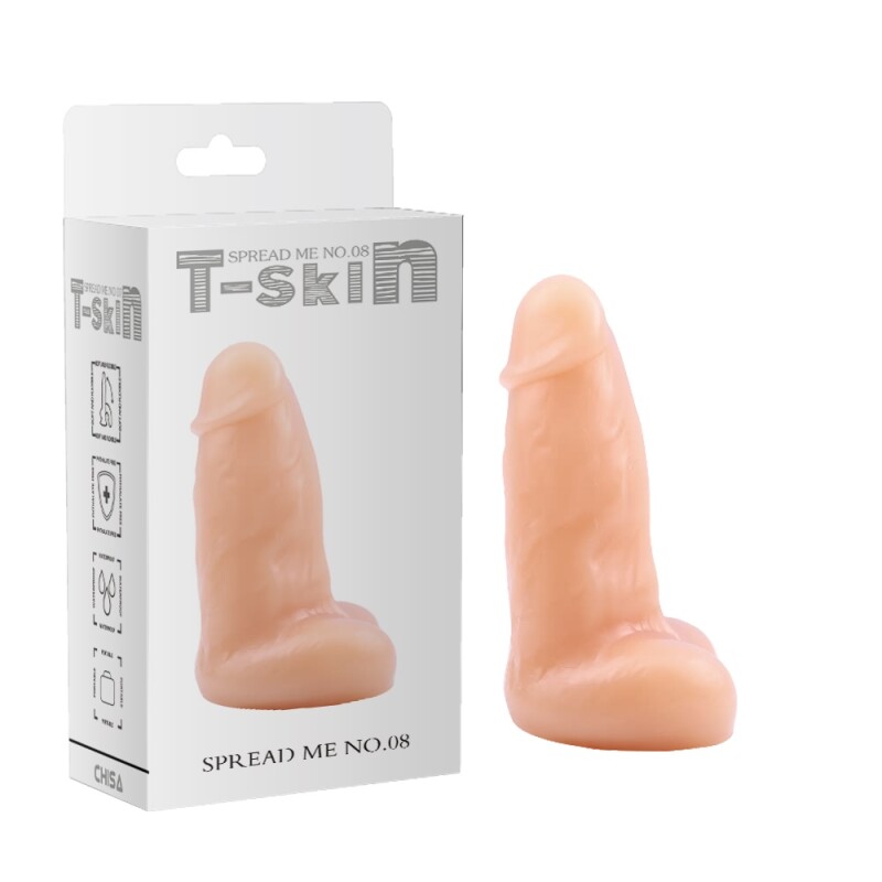 Фалоімітатор реалістичний Chisa з мошонкою, бежевий, 12 х 3.5 см