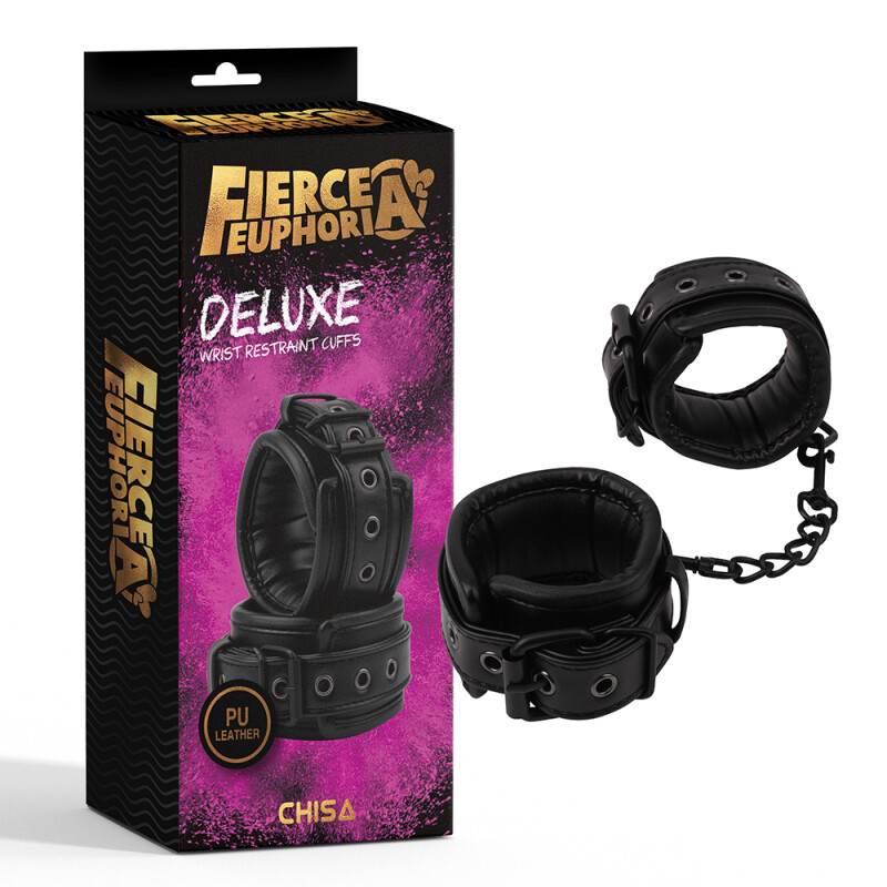 Наручники Fierce Feuphoria Deluxe зі шкірозамінника PU, чорні