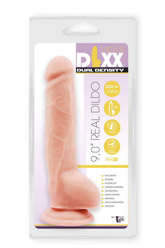 Фалоімітатор на присосці Dream Toys Mr Dixx з подвійною щільністю бежевий, 23 х 4.3 см - Изображение 1