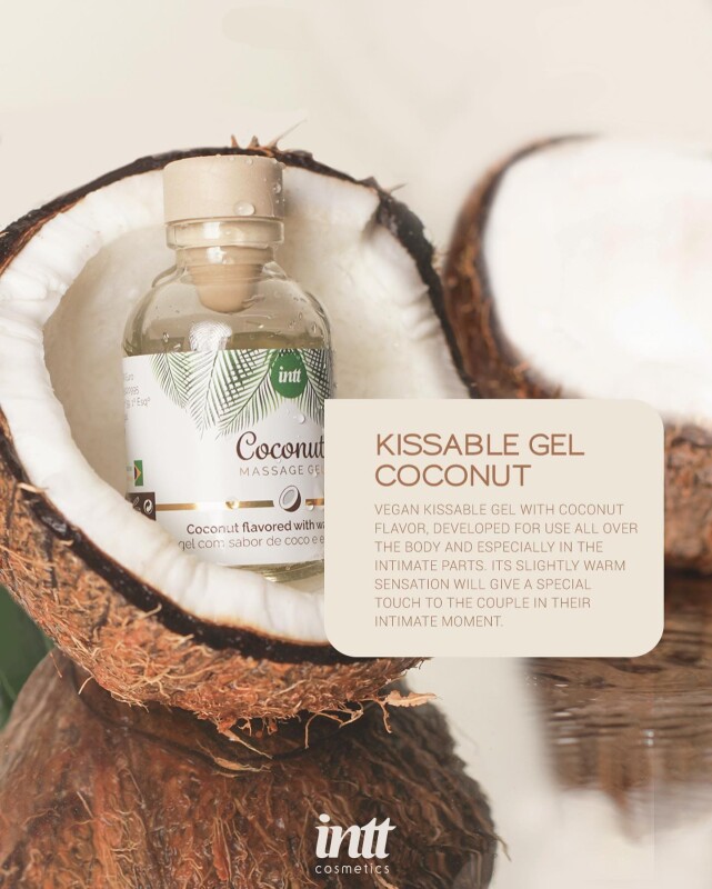 Масажний гель Intt Coconut (Vegan), 30 мл, з ароматом кокосу, з розігріваючим ефектом - Зображення 5