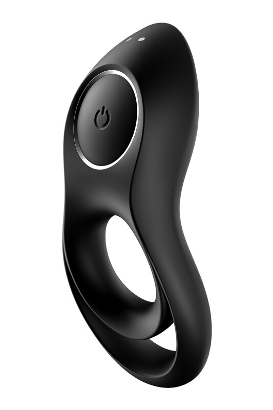 Ерекційне віброкільце Satisfyer Legendary Duo подвійне, чорне, 11.1 х 5 см