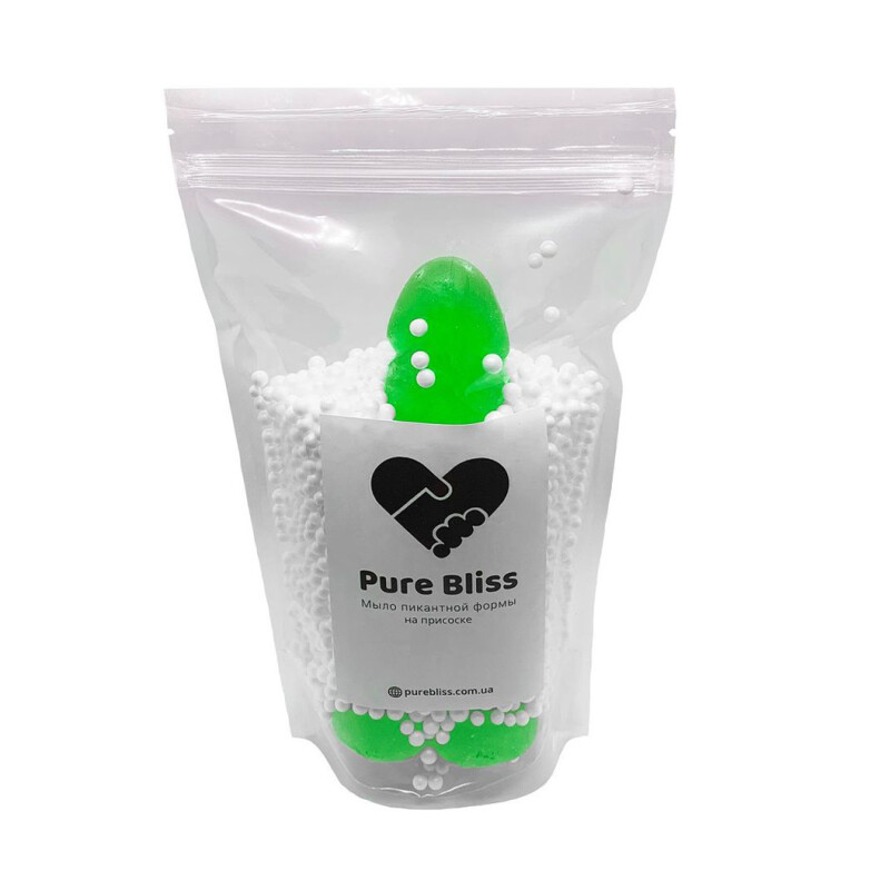 Мило у формі члена на присосці Pure Bliss зелене, розмір M - Зображення 3