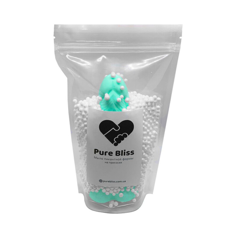 Мило у формі члена на присосці Pure Bliss бірюзове, розмір L - Зображення 3
