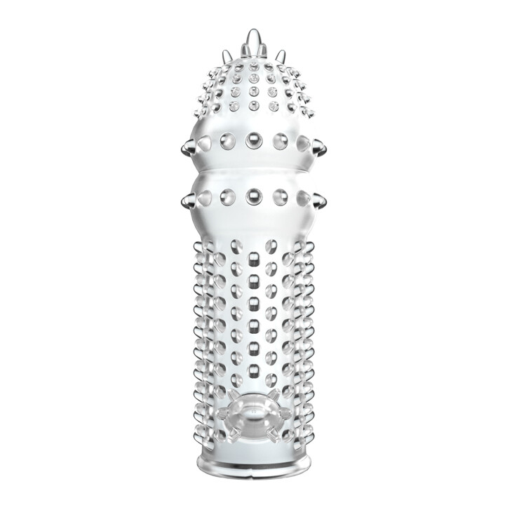 Насадка на пеніс Baile Penis Sleeve рельєфна, прозора, 12.8 х 3.5 см - Изображение 2