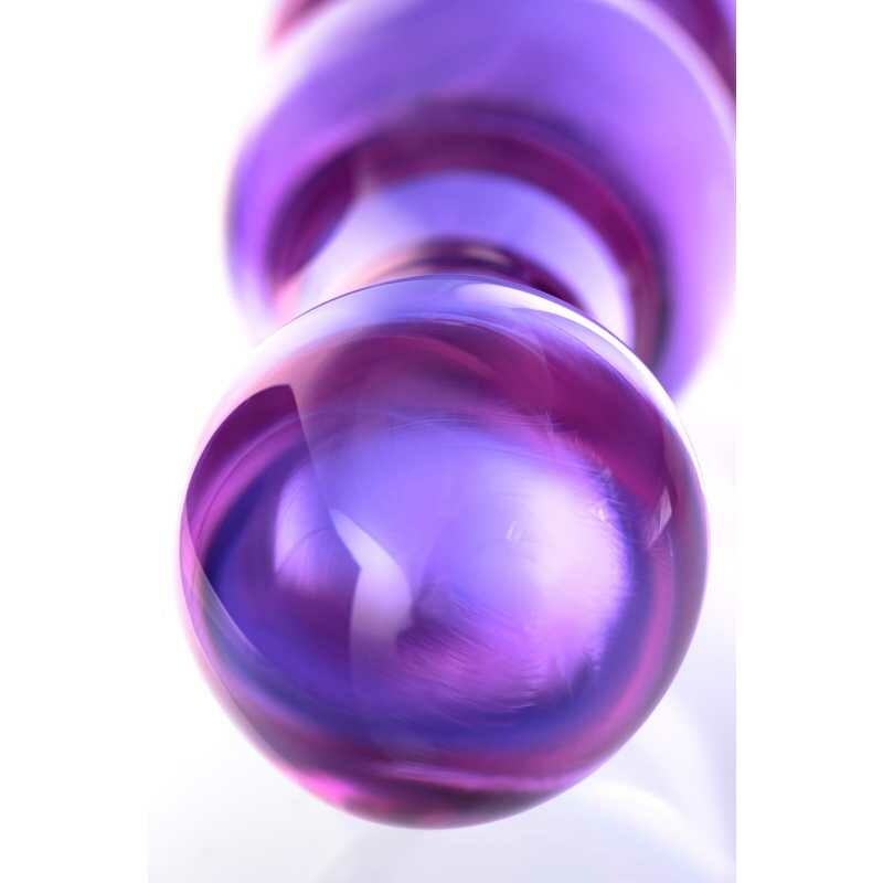 Фалоімітатор двосторонній скляний Sexus Glass фіолетовий, 22 см х 2.5 см - Изображение 4