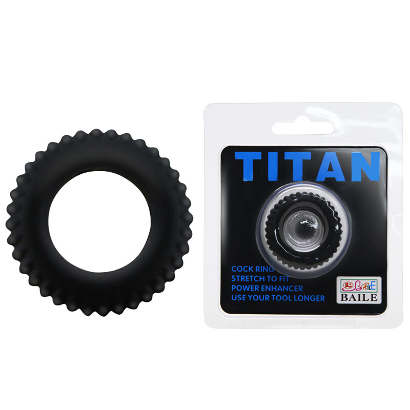 Кільце ерекційне TITAN Cock із силікону, чорне