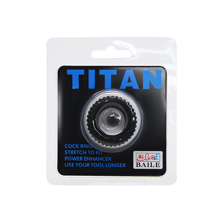Кільце ерекційне TITAN Cock із силікону, чорне - Изображение 2