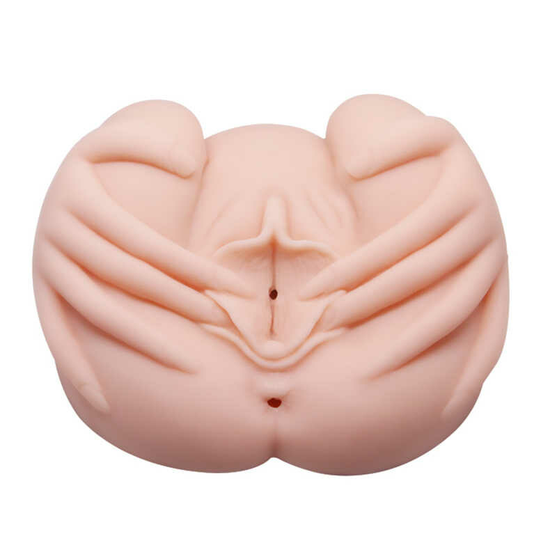 Мастурбатор реалістичний Crazy Bull Vagina and Anal з вібрацією, бежевий, 21 х 22.5 см - Изображение 1