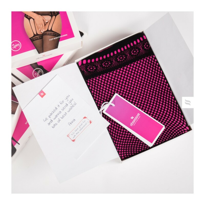Мереживний пеньюар Obsessive Giully з поясом стрічкою, чорний, S/M - Изображение 8