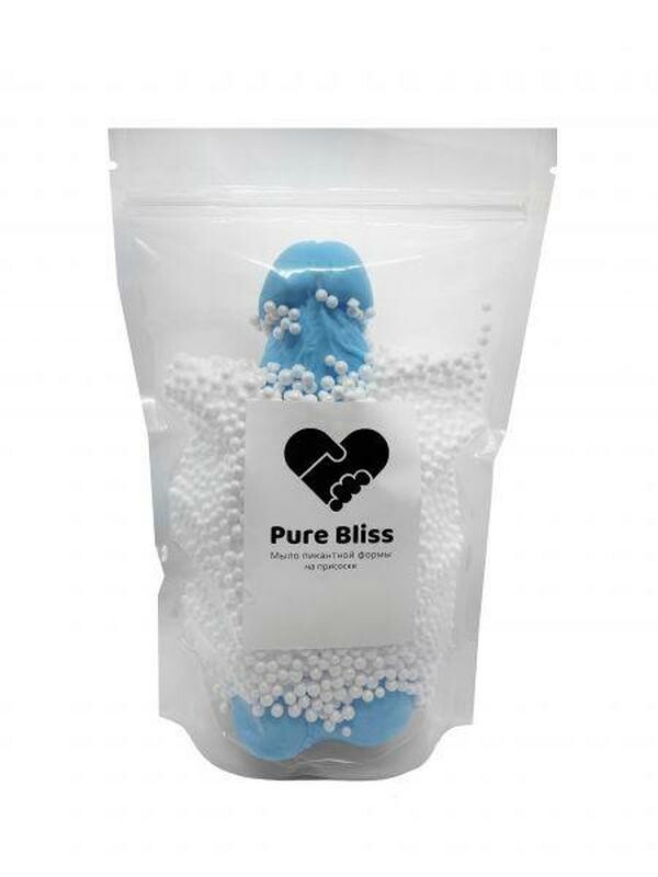 Мило у вигляді члена Pure Bliss на присосці, блакитне, XL - Изображение 3
