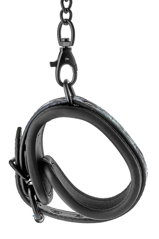 Поножі на ланцюжку Dreamtoys Blaze з фіолетовим тисненням, чорні, 40 х 5 см - Зображення 5