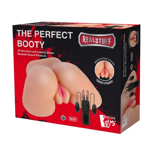 Мастурбатор  з двома отворами Dream Toys Realstuff з вібрацією, бежевий, 22 х 15 см - Зображення 1