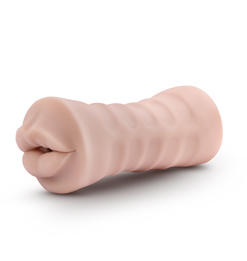 Мастурбатор-рот Blush M for Men Angie з віброкулею, бежевий, 12.9 х 4.3 см - Изображение 3