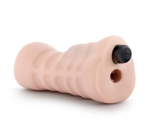 Мастурбатор-рот Blush M for Men Angie з віброкулею, бежевий, 12.9 х 4.3 см - Изображение 5