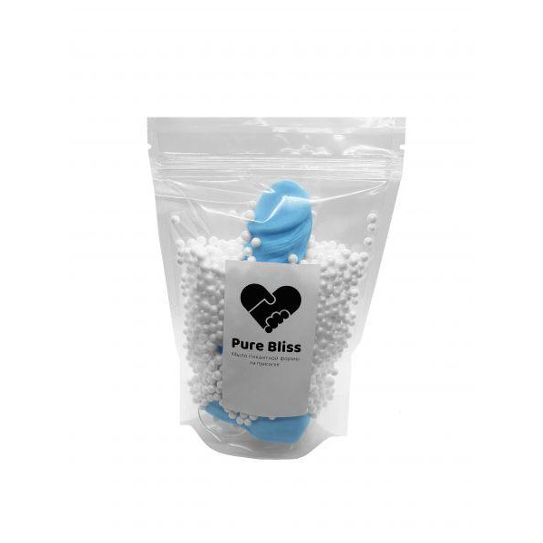 Мило у формі члена на присосці Pure Bliss блакитне, розмір M - Изображение 3