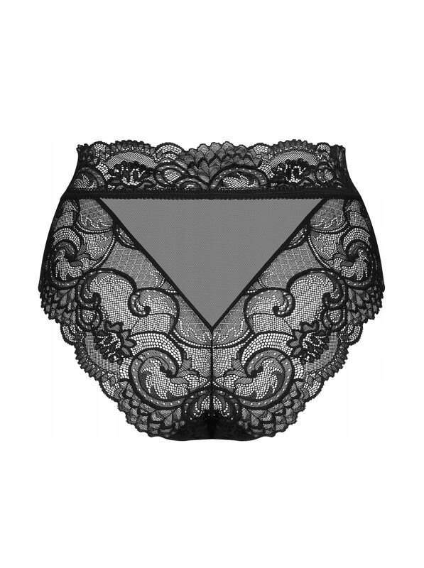 Трусики мереживні Obsessive Elizenes високі, чорні, L\XL - Изображение 9