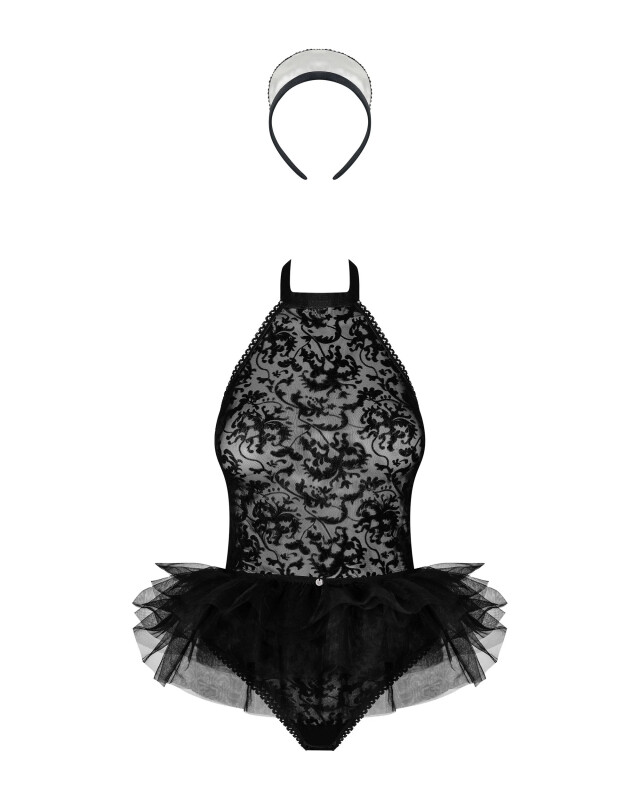 Костюм еротичної покоївки Obsessive Frilles 3 предмети, L/XL