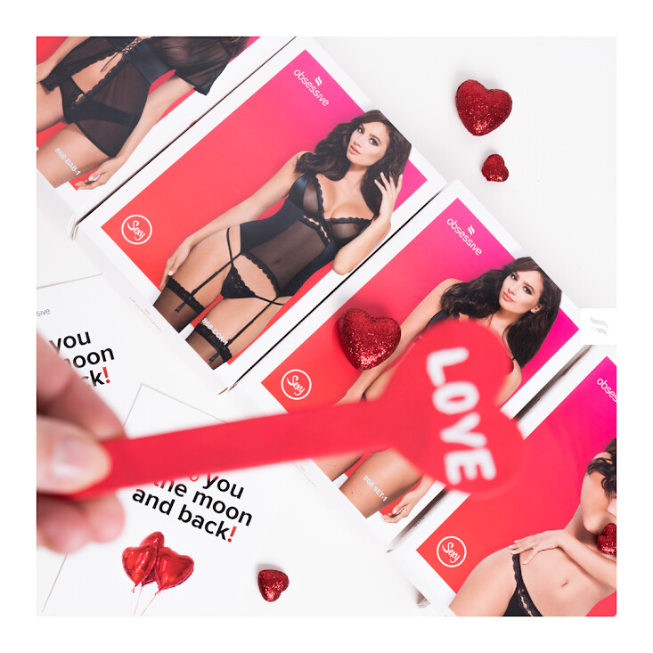 Сексуальний комплект Obsessive Kokietta, L/XL, мереживний, чорний - Зображення 3