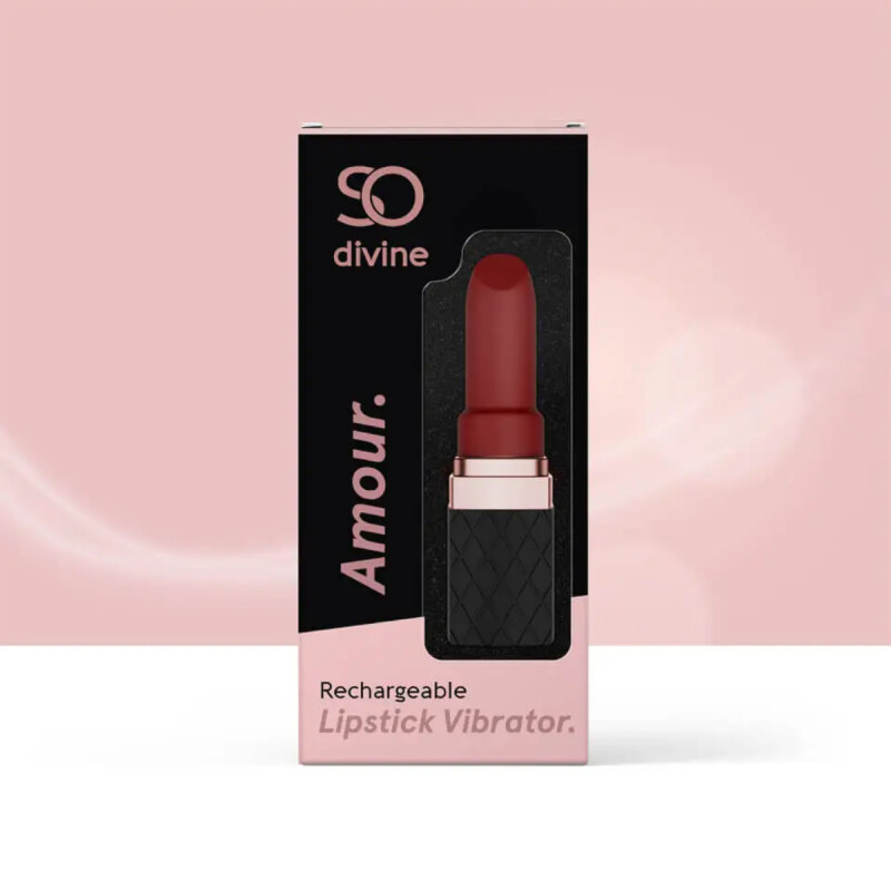 Вібратор-помада So Divine чорно-червоний, 8.6 х 2 см - Изображение 3