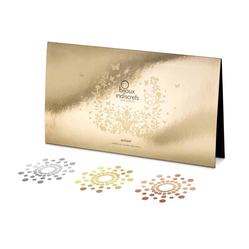 Прикраса для грудей MIMI Metallic Bijoux Indiscrets, тимчасові тату, 3 шт - Изображение 5