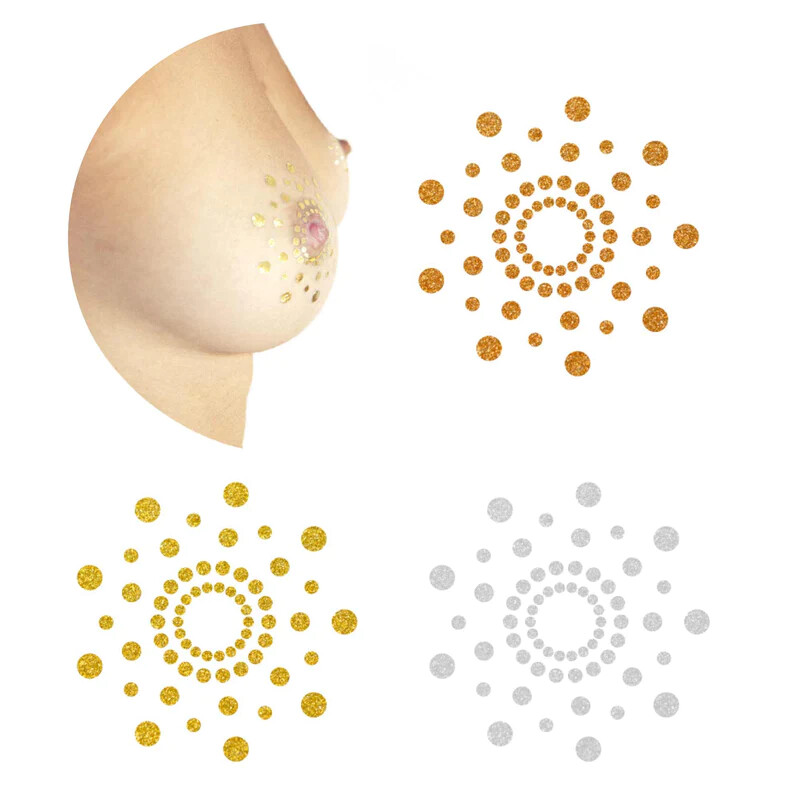 Прикраса для грудей MIMI Metallic Bijoux Indiscrets, тимчасові тату, 3 шт - Изображение 3