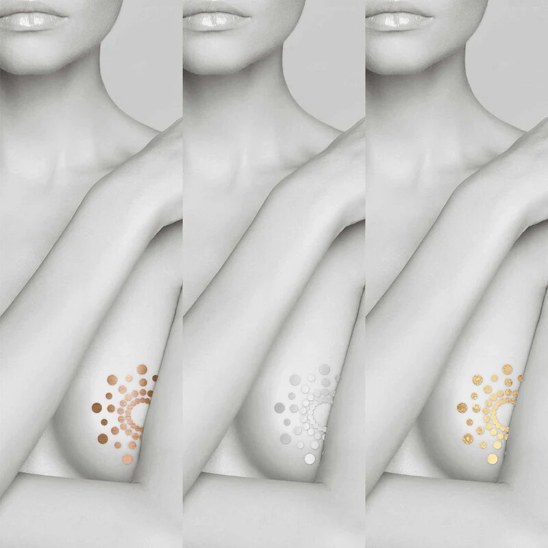 Прикраса для грудей MIMI Metallic Bijoux Indiscrets, тимчасові тату, 3 шт