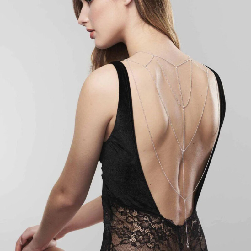 Прикраса для спини Bijoux Indiscrets Magnifique Back and Cleavage Chain, срібляста