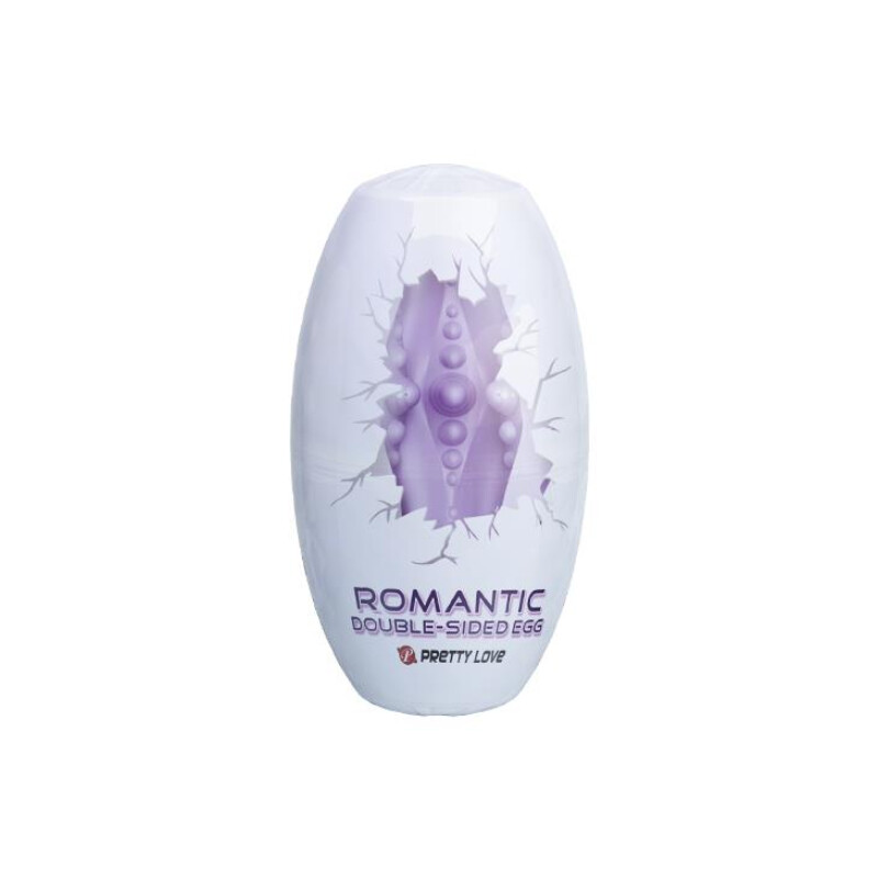 Мастурбатор яйце Pretty Love двостороннє, рельєфне, фіолетове, 8.6 х 4.6 см - Изображение 1