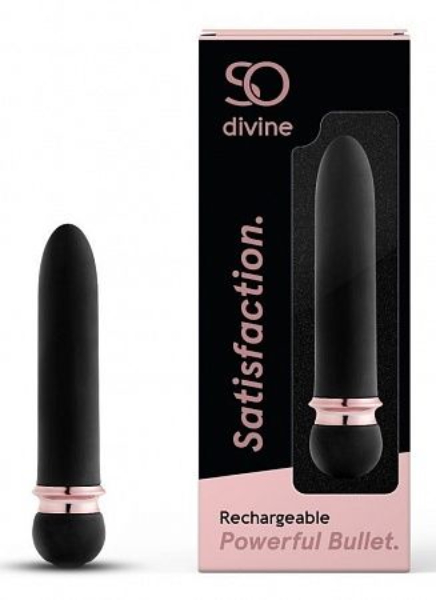Віброкуля із закругленою рукояттю So Divine, чорна, 12 х 2.3 см - Изображение 3