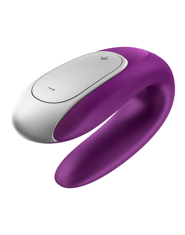 Вібратор для пар Satisfyer Double Fun з пультом та додатком, фіолетовий, 9.4 х 4.2 см - Изображение 2