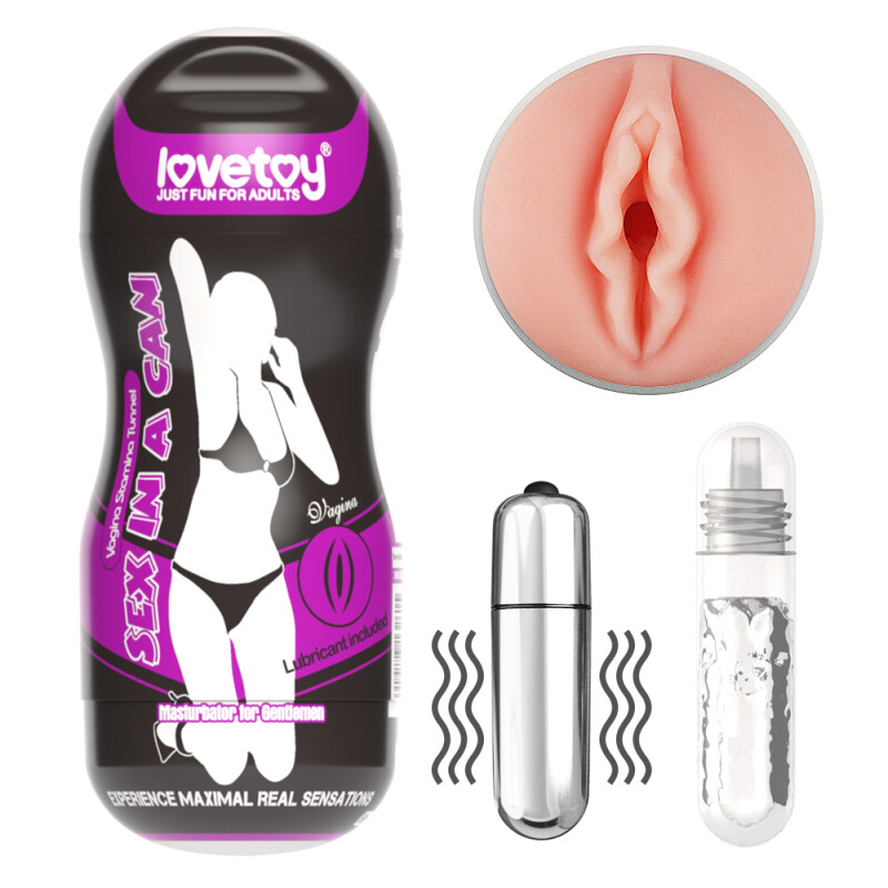 Мастурбатор вагіну Love Toy бежевий, бежевий, 16 х 6.5 см