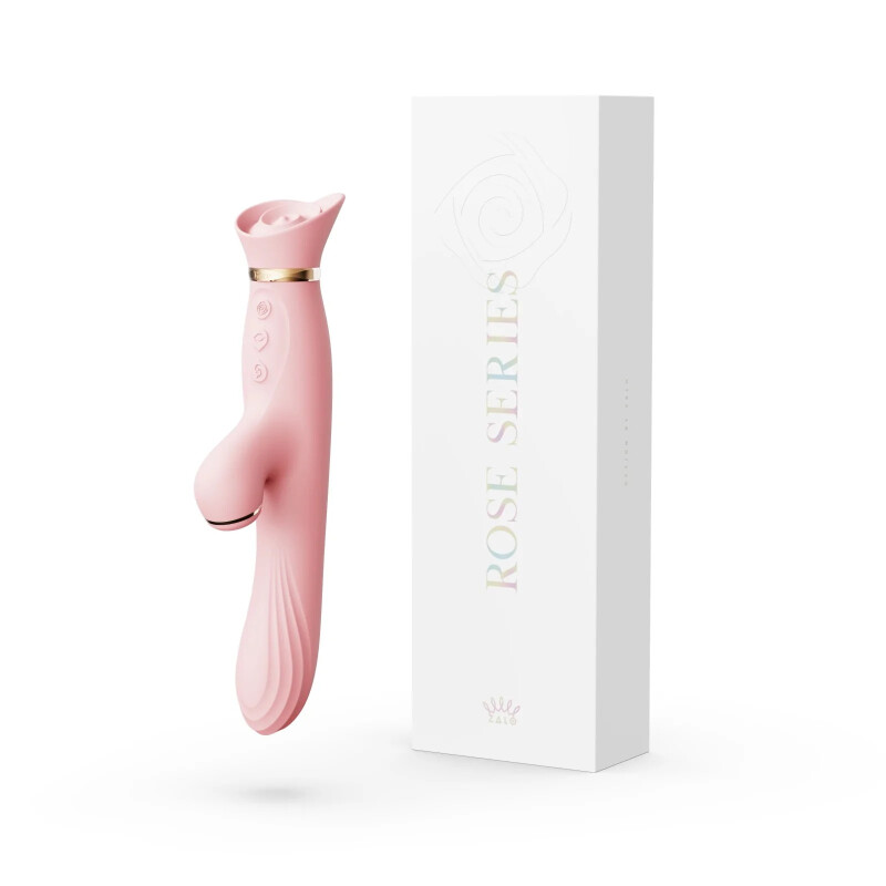 Вібратор з вакуумною стимуляцією клітора та підігрівом ZALO ROSE RABBIT рожевий - Изображение 1