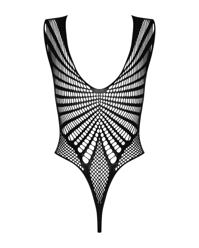 Сексуальне боді з перфорацією Obsessive чорне, XL/XXL - Изображение 3