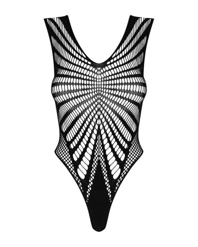 Сексуальне боді з перфорацією Obsessive чорне, XL/XXL - Изображение 2