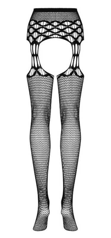Панчохи з поясом Obsessive S816, чорні, XL/XXL - Изображение 3