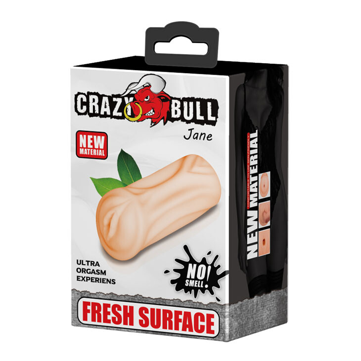 Мастурбатор-вагіна Crazy Bull Jane, з кібершкіри, бежевий, 13.5 х 6 см - Зображення 6