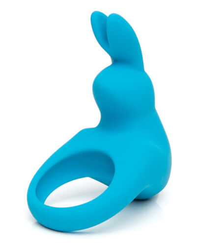 Ерекційне кільце Happy Rabbit з вібрацією, блакитне, 3.2 см