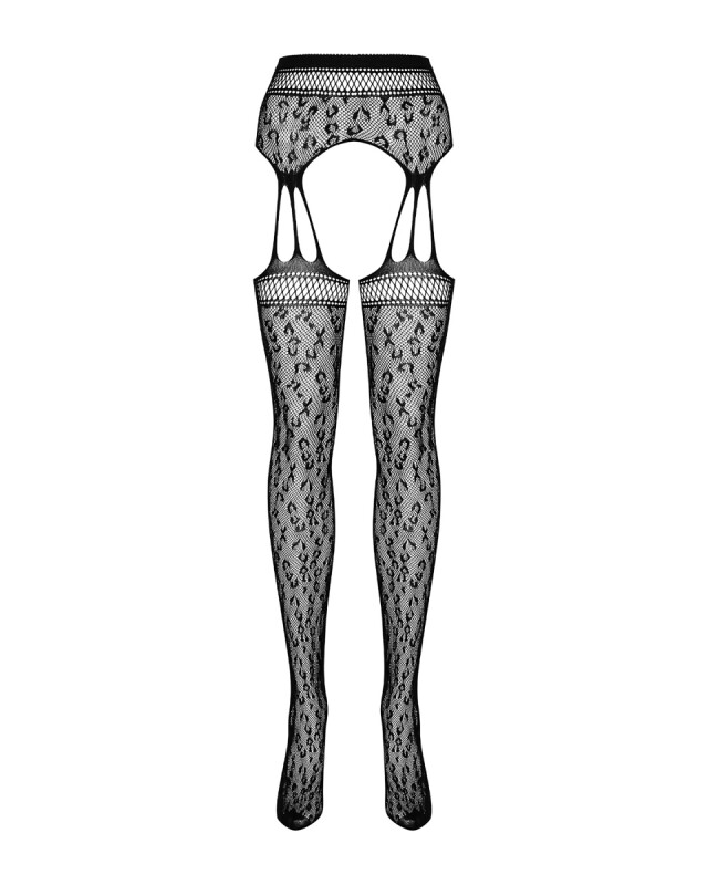Панчохи з поясом Obsessive з леопардовим принтом, One Size - Изображение 2