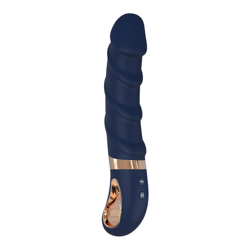 Вібратор вигнутий Dream Toys Belenos з нагрівом, синій, 23 х 4 см
