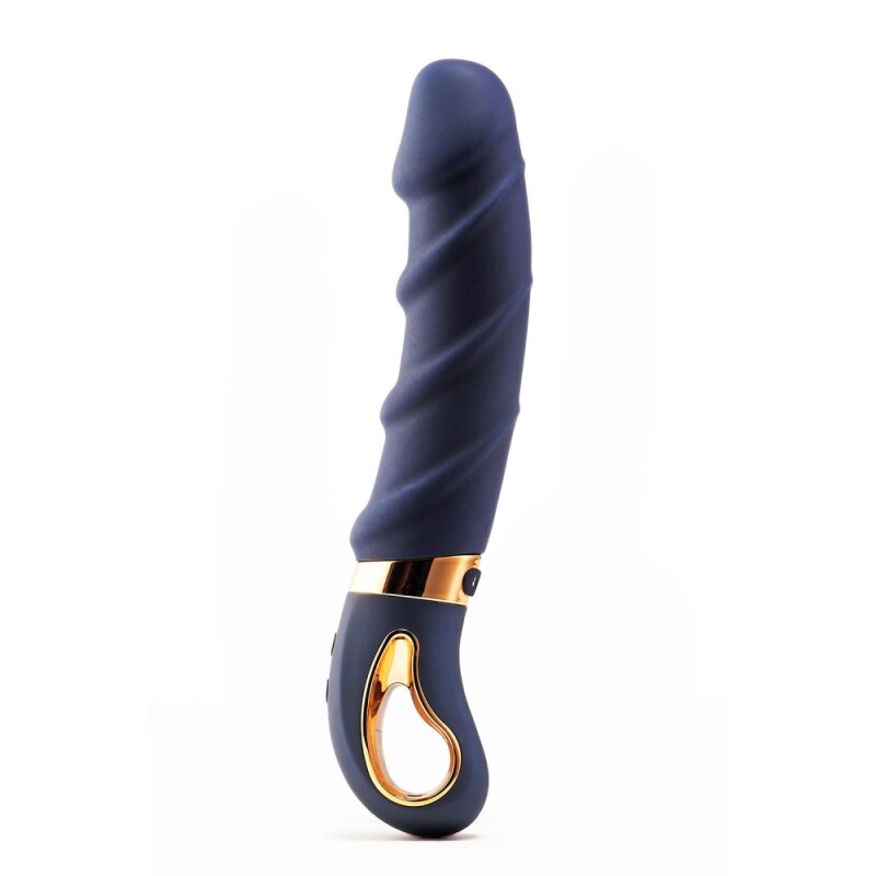 Вібратор вигнутий Dream Toys Belenos з нагрівом, синій, 23 х 4 см - Зображення 5