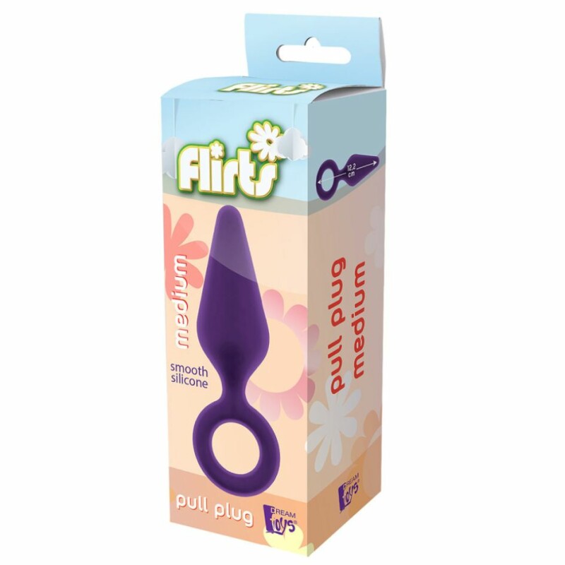 Анальна пробка, М, Dream Toys Flirts фіолетова, 12.2 см х 3.4 см