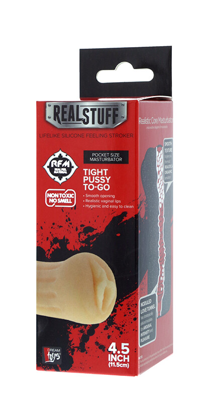 Мастурбатор вагіна Dream Toys RealStuff бежевий, 11.5 х 3 см - Зображення 1